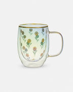 Taza doble vidrio gold blossom