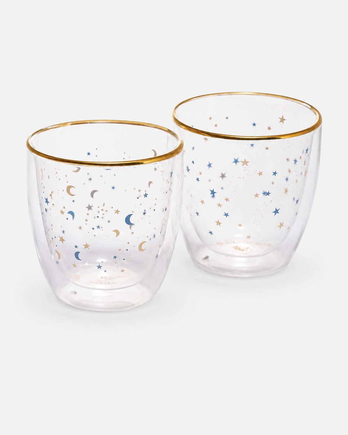 Set vasos doble vidrio - Estrellas azules