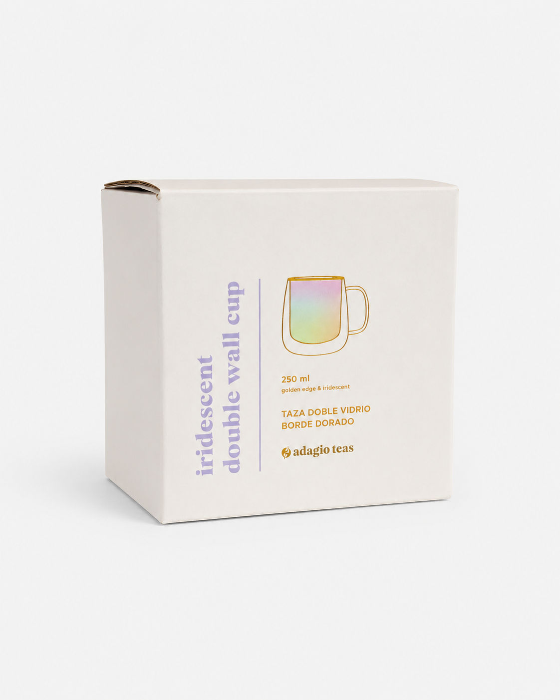 Taza doble vidrio iridiscente