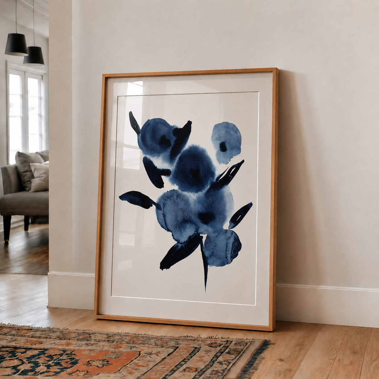 Cuadro Flor azul 01