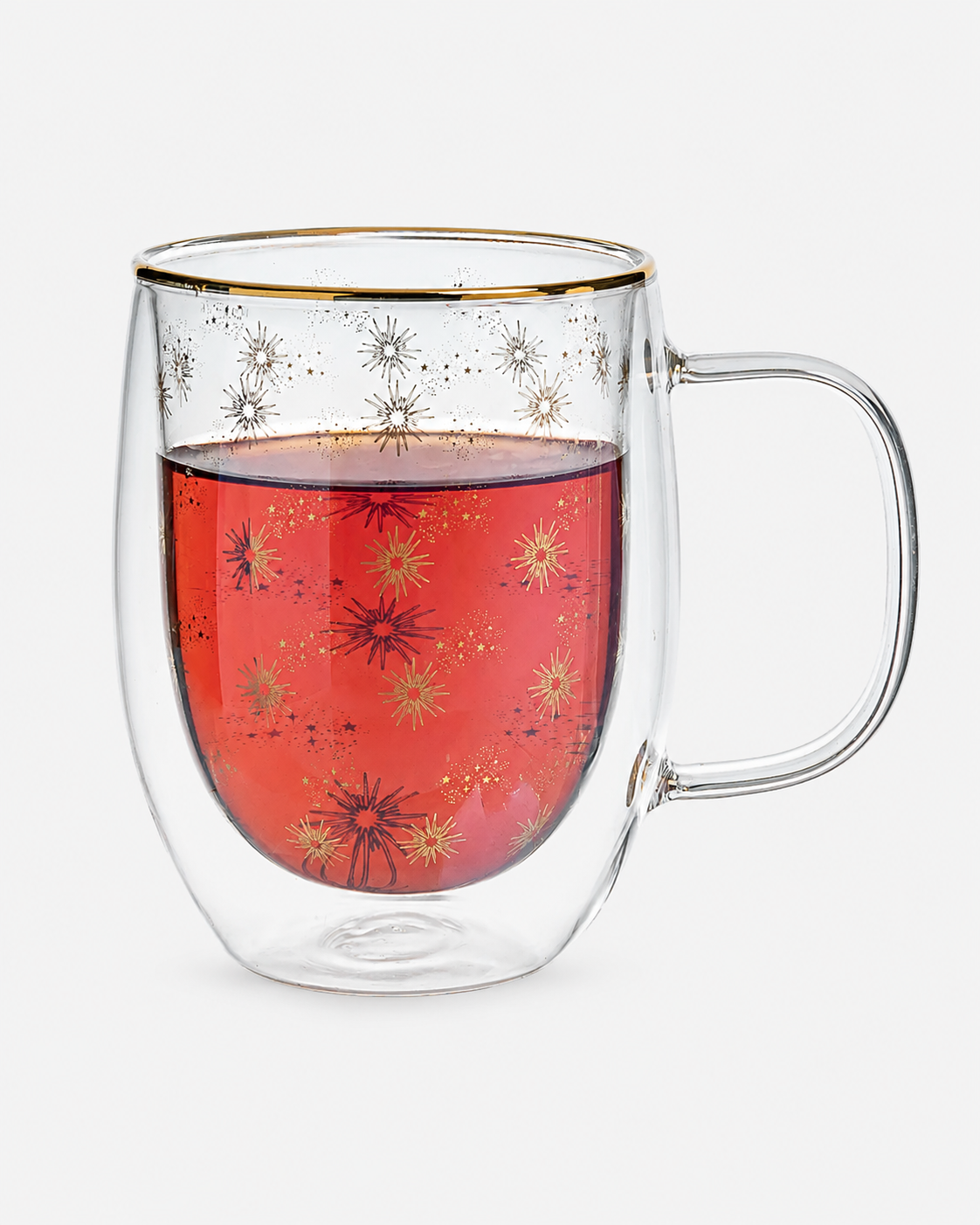 Taza doble vidrio cazando estrellas