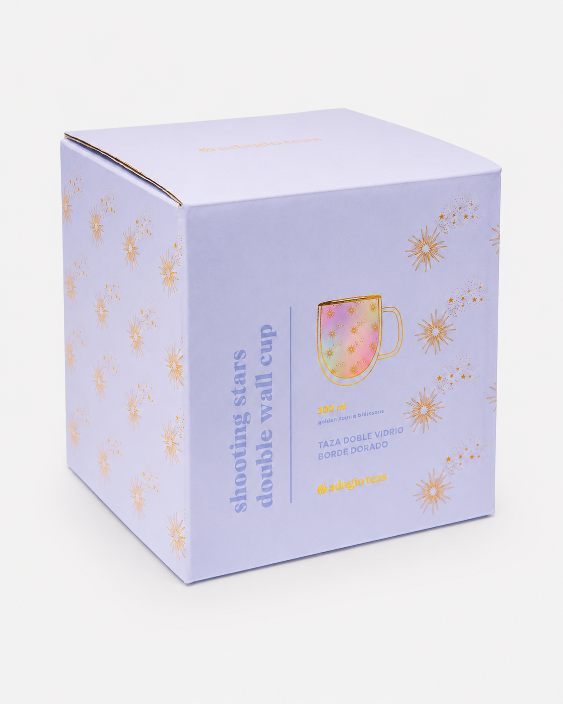 Taza doble vidrio cazando estrellas