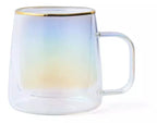 Taza doble vidrio iridiscente