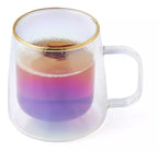 Taza doble vidrio iridiscente