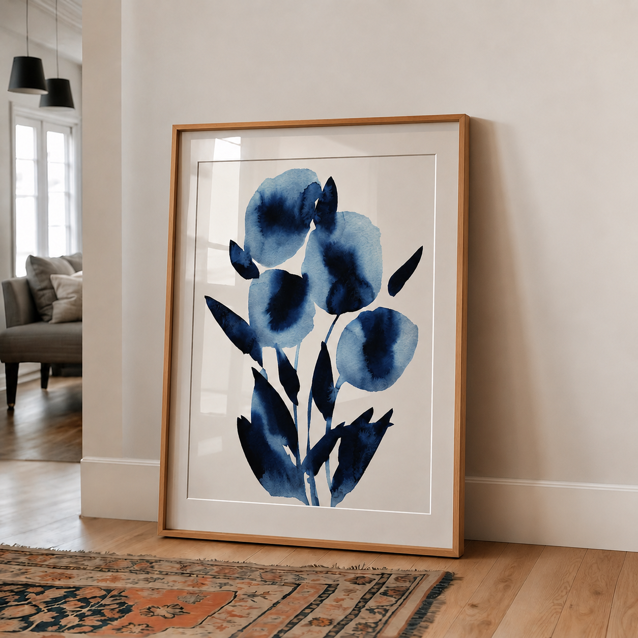 Cuadro Flor azul 02